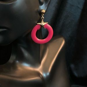 2 Pairs Of Enameled Retro Drop Earrings